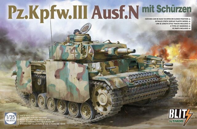 8005, Pz.Kpfw.III Ausf.N, 1/35, Takom.