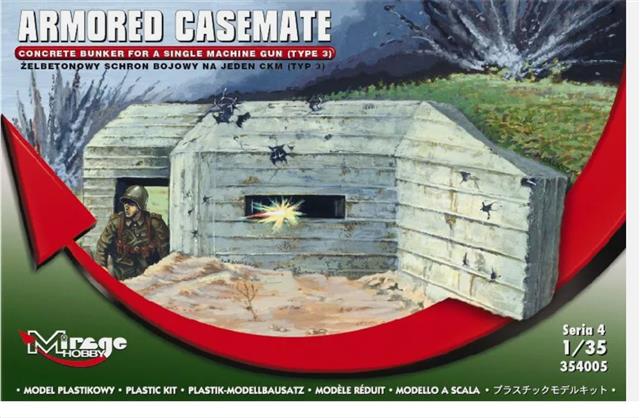 354005, Armored Casemate Concrete Bunker for a Single Machine Gun (Type 3), Mirage Hobby.
