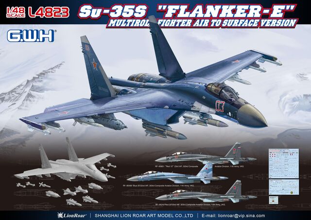 4823, Su-35S "Flanker-E", Multirole Figther Air to Surface Version, 1/48, Great Wall Hobby.