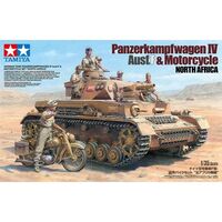 25208, Panzerkampfwagen IV Ausf.F & Motorcycle North Africa, 1/35, Tamiya. 25208, Panzerkampfwagen IV Ausf.F & Motorcycle North Africa, 1/35, Tamiya.