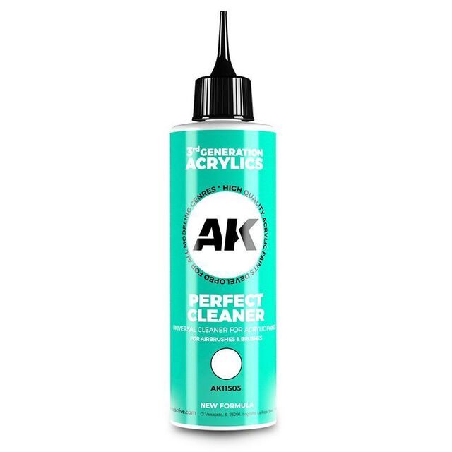 11505, Limpiador Universal para aerografos y pinceles 250ml, AK Interactive. 
