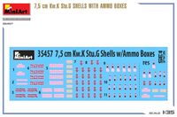 35457, 7.5 cm Kw. K Stu.G Shells With Ammo Boxes, 1/35, MiniArt.