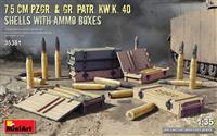 35381, 7.5 cm Pzgr. & Gr. Patr. Kw.K. 40 Shells with ammo boxes, 1/35, MiniArt. 35381, 7.5 cm Pzgr. & Gr. Patr. Kw.K. 40 Shells with ammo boxes, 1/35, MiniArt.