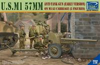 35019, U.S.M1 57MM Anti-Tank Gun (Early Version) on M1A3 carriage (5 Figures), 1/35, Riich Models.