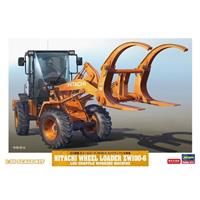 66105, Hitachi Whell Loader ZW100-6 Log Grapple Working Machine, 1/35, Hasegawa.