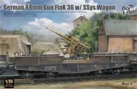 044, German 88mm Gun FlaK 36 w/ SSys Wagon, 1/35, Border