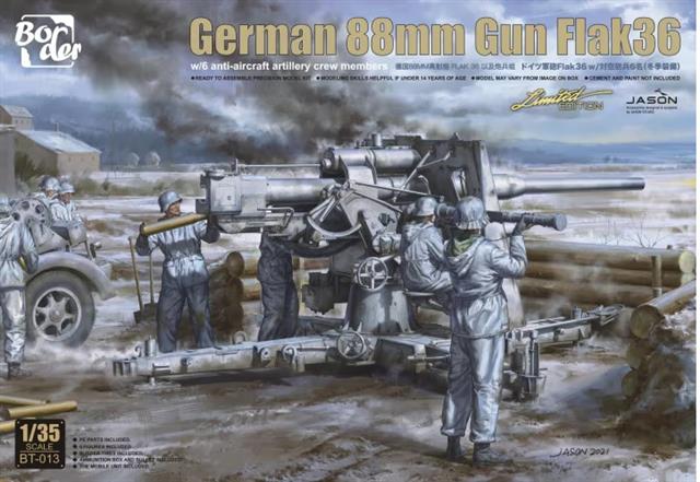 BT-013 German 88MM Gun Flak36, 1/35, Border.