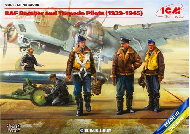 48090, RAF Bomber and Torpedo Pilots (1939-1945), 1/48, Icm.