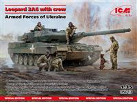 35013, Leopard 2A6 With Crew Armed Foprces of Ukraine, 1/35, Icm.