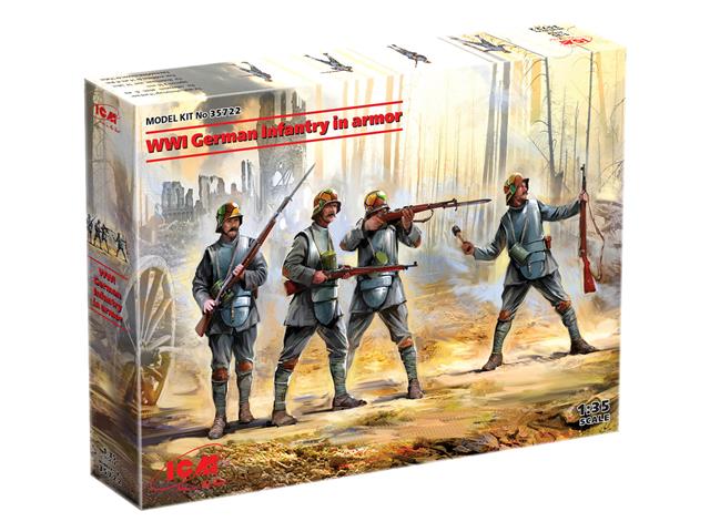 35722, WWI German Infantry in Armor, 1/35, Icm.