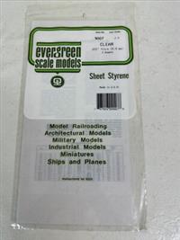 9007, Clear .015" Thick (0.4 mm) Polystyrene Sheet, Evergreen. 9007, Clear .015" Thick (0.4 mm) Polystyrene Sheet, Evergreen.