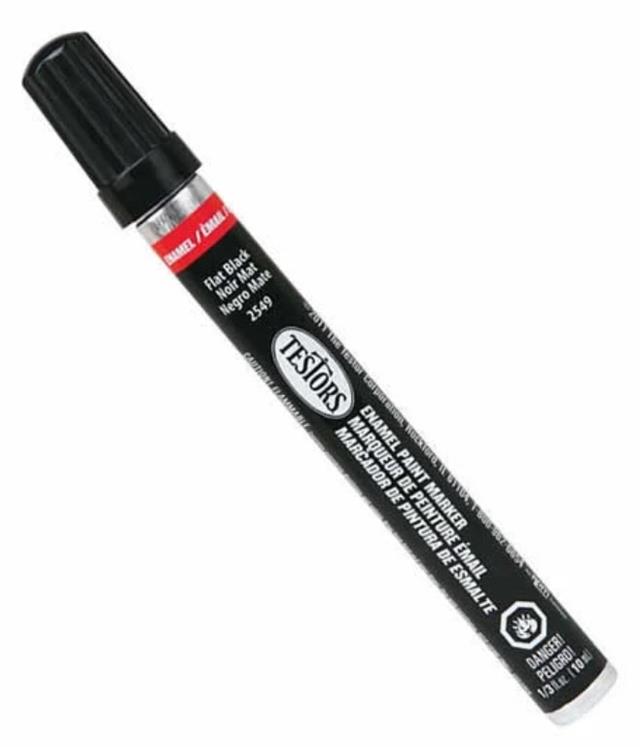 2549C, Enamel Paint Marker, Flat Black, Testors.
