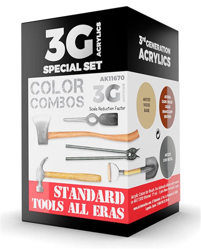 AK11670, Color Combos Standard Tools All Eras, AK Interactive.
