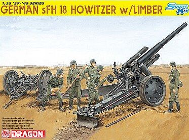 6392 German sFH 18 Howitzer w/Limber, 1/35, Dragon