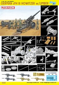 6392 German sFH 18 Howitzer w/Limber, 1/35, Dragon