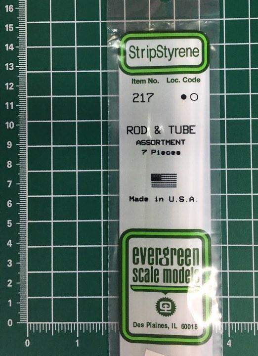 217, Tubos/Tiras de Estireno, Evergreen.