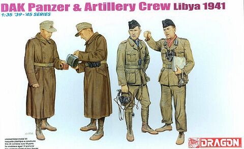 6693, DAK Panzer & Artillery Crew Libya 1941, 1/35, Dragon.