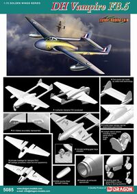 5085, DH Vampire FB.5, 1/72, Dragon.