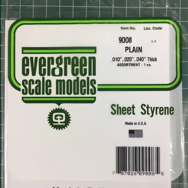 9008, Hojas de Estireno blanco, Evergren. 